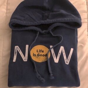 Life is Good Faded Navy ‘NOW’ hoodie, Sz. XS